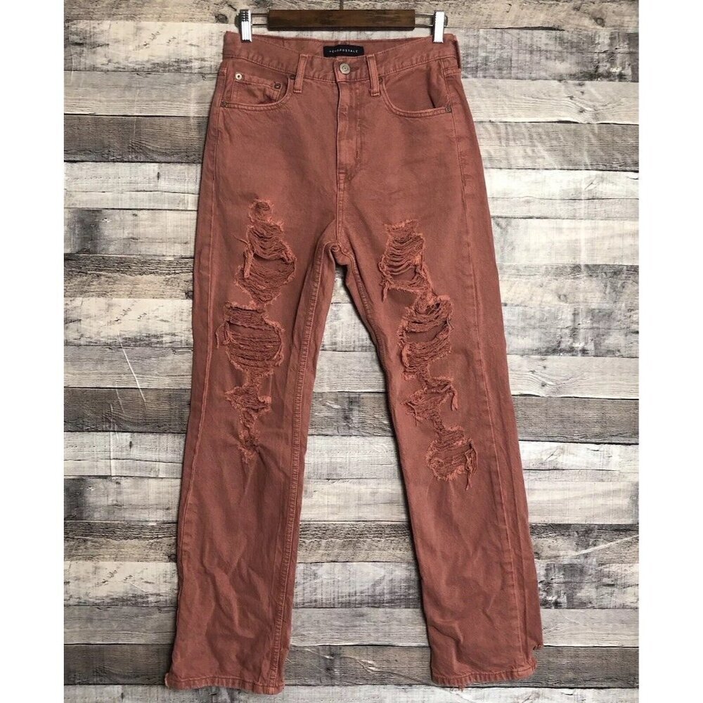 Aeropostale High-Rise 90s Baggy Rose Distressed Jeans Sz 4R